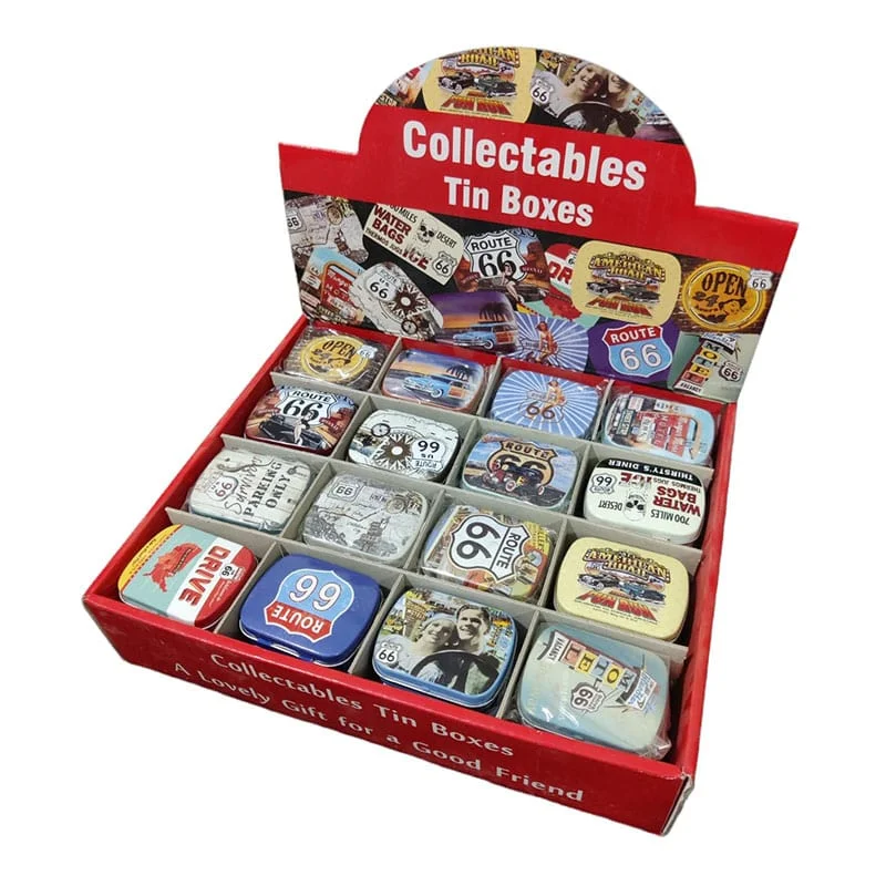 Collectables tin shop boxes