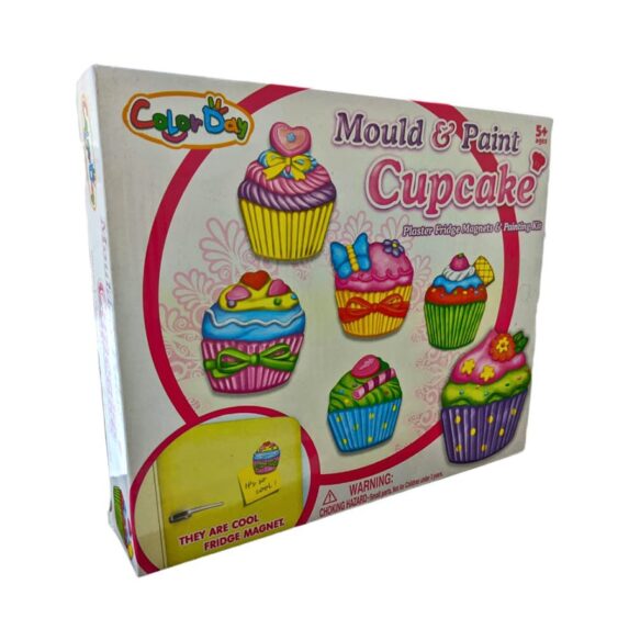 Cupcake Shaped Fridge Magnets Mould and Paint Kit for Kids